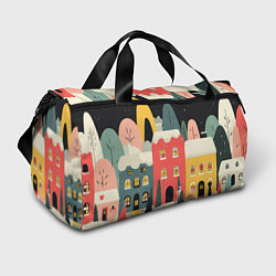 Спортивная сумка Разноцветные новогодние дома