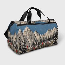 Спортивная сумка Небольшой новогодний город в горах