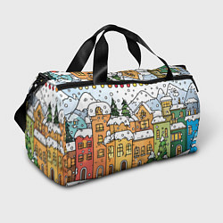 Сумки спортивные Новогодний снегопад, цвет: 3D-принт