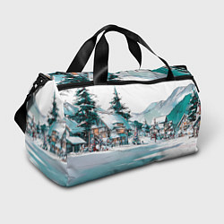 Спортивная сумка Дома и елки - Новый год
