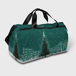 Спортивная сумка Новый год в зеленом стиле