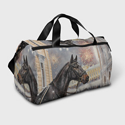 Спортивная сумка Конь на фоне салюта