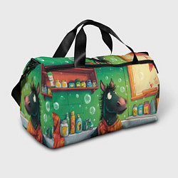 Спортивная сумка Лошадь моется в ванной