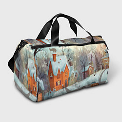 Спортивная сумка Милый новогодний дворик