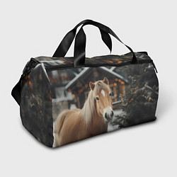 Спортивная сумка Лошадь у новогодней елки