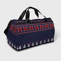 Сумки спортивные Новогодний вязаный узор, цвет: 3D-принт