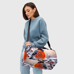 Сумки спортивные Снегирь на зимней ветке, цвет: 3D-принт — фото 2