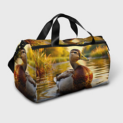 Спортивная сумка Утка на пруду