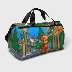 Спортивная сумка Новогодняя лошадка и елка