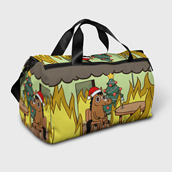 Спортивная сумка Конь среди огня - this is fine