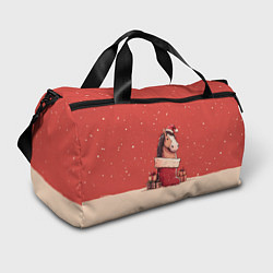 Спортивная сумка Лошадка в новогоднем сапоге