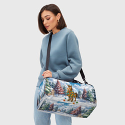 Сумки спортивные Новогодняя лошадь в гирлянде, цвет: 3D-принт — фото 2