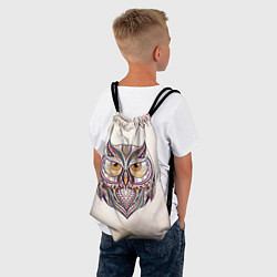 Рюкзак-мешок Расписная голова совы, цвет: 3D-принт — фото 2