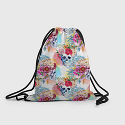 Рюкзак-мешок Цветы и бабочки 5, цвет: 3D-принт