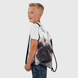 Рюкзак-мешок Мопс в наушниках, цвет: 3D-принт — фото 2