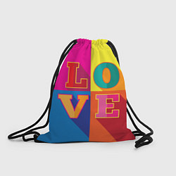Рюкзак-мешок Love three-dimensional letters, цвет: 3D-принт