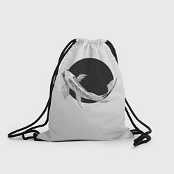 Рюкзак-мешок Японская рыбка: ч/б, цвет: 3D-принт