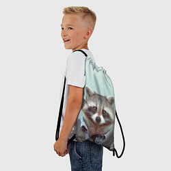 Рюкзак-мешок Мужчина енот, цвет: 3D-принт — фото 2