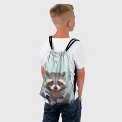 Рюкзак-мешок Мужчина енот, цвет: 3D-принт — фото 2