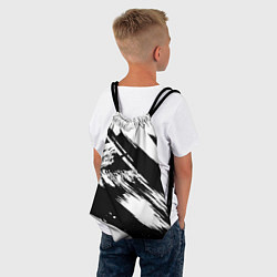 Рюкзак-мешок Чёрно-белый, цвет: 3D-принт — фото 2