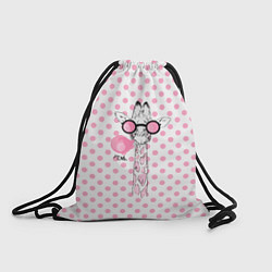 Рюкзак-мешок Розовый жираф, цвет: 3D-принт