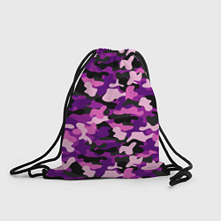Рюкзак-мешок Камуфляж: фиолетовый/розовый, цвет: 3D-принт