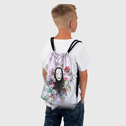 Рюкзак-мешок Безликий в цветах, цвет: 3D-принт — фото 2