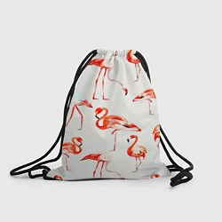 Рюкзак-мешок Оранжевые фламинго, цвет: 3D-принт