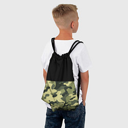 Рюкзак-мешок Камуфляж: черный/хаки, цвет: 3D-принт — фото 2
