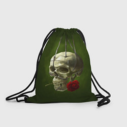 Рюкзак-мешок Череп и роза, цвет: 3D-принт