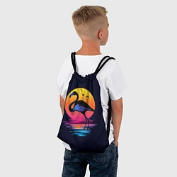 Рюкзак-мешок Фламинго – дитя заката, цвет: 3D-принт — фото 2