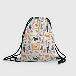 Рюкзак-мешок О кошках и птичках, цвет: 3D-принт