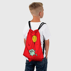 Рюкзак-мешок Котик на шарике, цвет: 3D-принт — фото 2