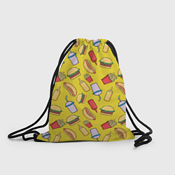 Рюкзак-мешок Любитель фастфуда, цвет: 3D-принт