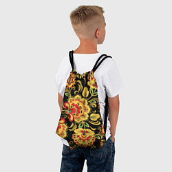 Рюкзак-мешок Желтая хохлома, цвет: 3D-принт — фото 2