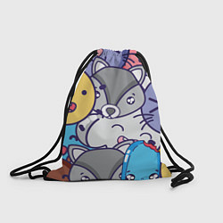 Рюкзак-мешок Влюбленный енот, цвет: 3D-принт