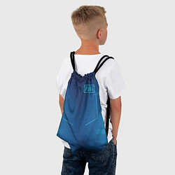 Рюкзак-мешок PUBG: Blue Hexagons, цвет: 3D-принт — фото 2