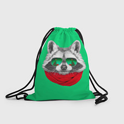 Рюкзак-мешок Новогодний енот, цвет: 3D-принт