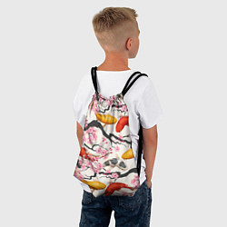 Рюкзак-мешок Карпы кои в сакуре, цвет: 3D-принт — фото 2