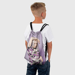 Рюкзак-мешок Billie Eilish: Violet Camo, цвет: 3D-принт — фото 2