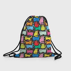 Рюкзак-мешок Разноцветные котики, цвет: 3D-принт
