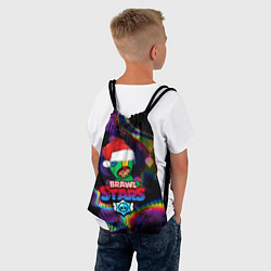 Рюкзак-мешок BRAWL STARS LEON НОВОГОДНИЙ, цвет: 3D-принт — фото 2