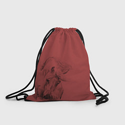 Рюкзак-мешок Конь на красном фоне, цвет: 3D-принт
