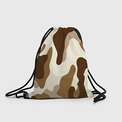 Рюкзак-мешок КОРИЧНЕВЫЙ КАМУФЛЯЖ, цвет: 3D-принт
