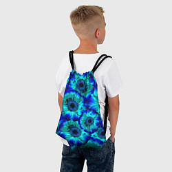 Рюкзак-мешок Голубые хризантемы, цвет: 3D-принт — фото 2