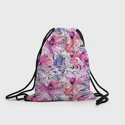 Рюкзак-мешок Акварельные цветы, цвет: 3D-принт