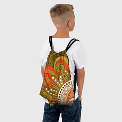 Рюкзак-мешок Детский оранжево-болотный, цвет: 3D-принт — фото 2