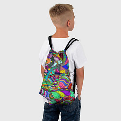 Рюкзак-мешок Дудлы узор разноцветный хиппи, цвет: 3D-принт — фото 2