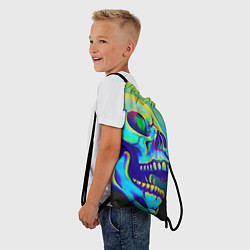 Рюкзак-мешок Neon skull, цвет: 3D-принт — фото 2