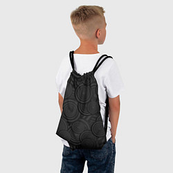 Рюкзак-мешок Круги черный узор геометрия, цвет: 3D-принт — фото 2